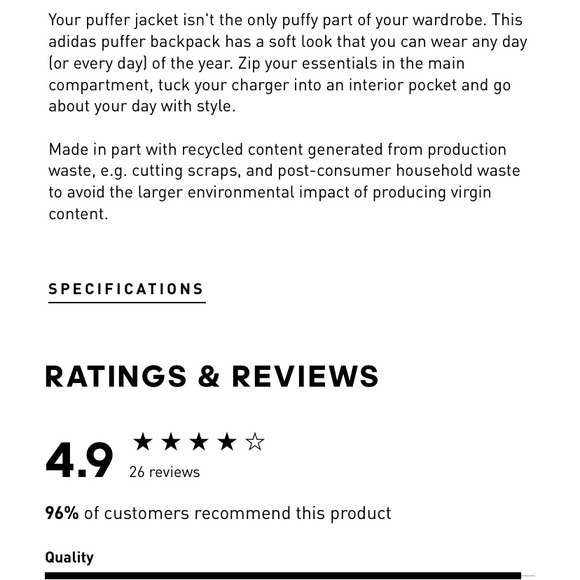 Adidas Originals Puffer Backpack - Tan - Picture 6 of 11